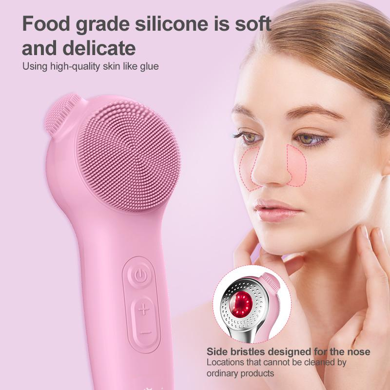 VibraGlow Red Blue Skin Cleanser Brush