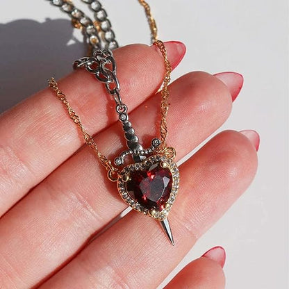Heart and Sword Necklace – A Timeless Symbol of Love and Strength 💖⚔️