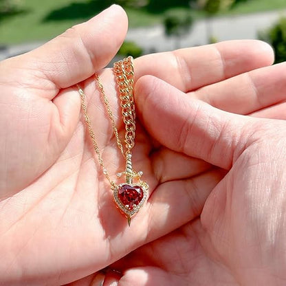 Heart and Sword Necklace – A Timeless Symbol of Love and Strength 💖⚔️