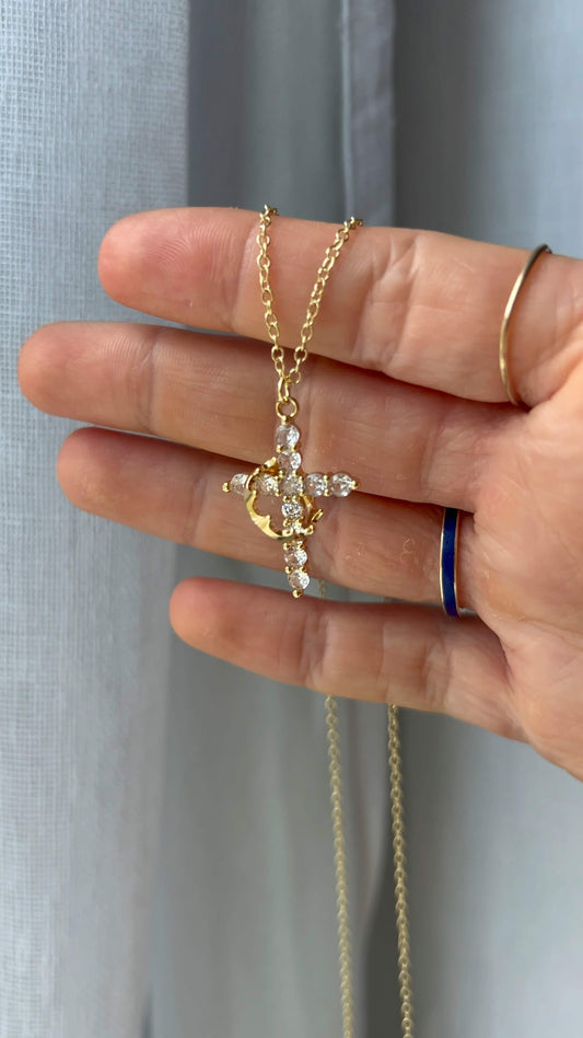 Zinnova™ Cross & Crown Necklace