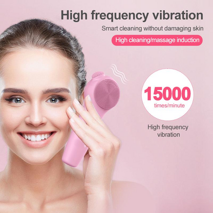 VibraGlow Red Blue Skin Cleanser Brush